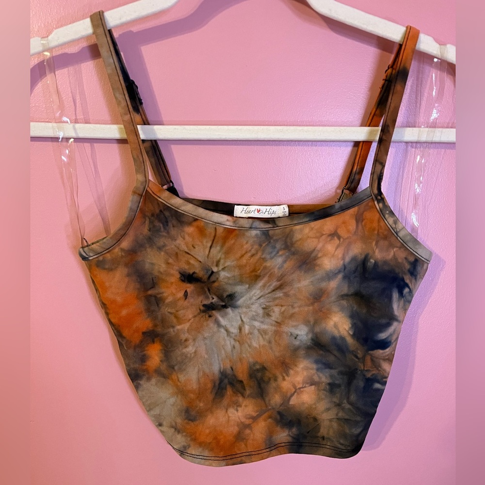 Tie dye super soft crop top spaghetti straps